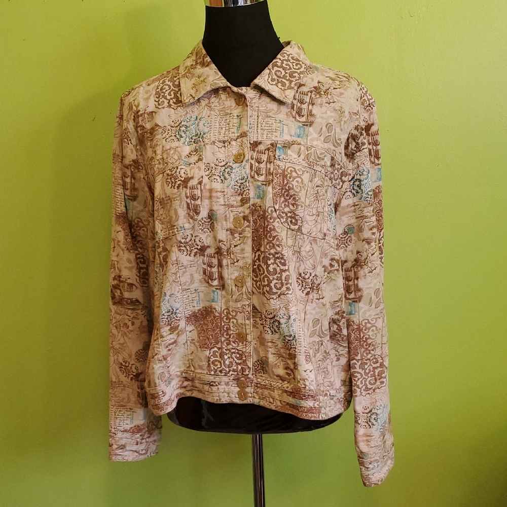 Christopher & Banks Beige and Brown Patterned Jacket